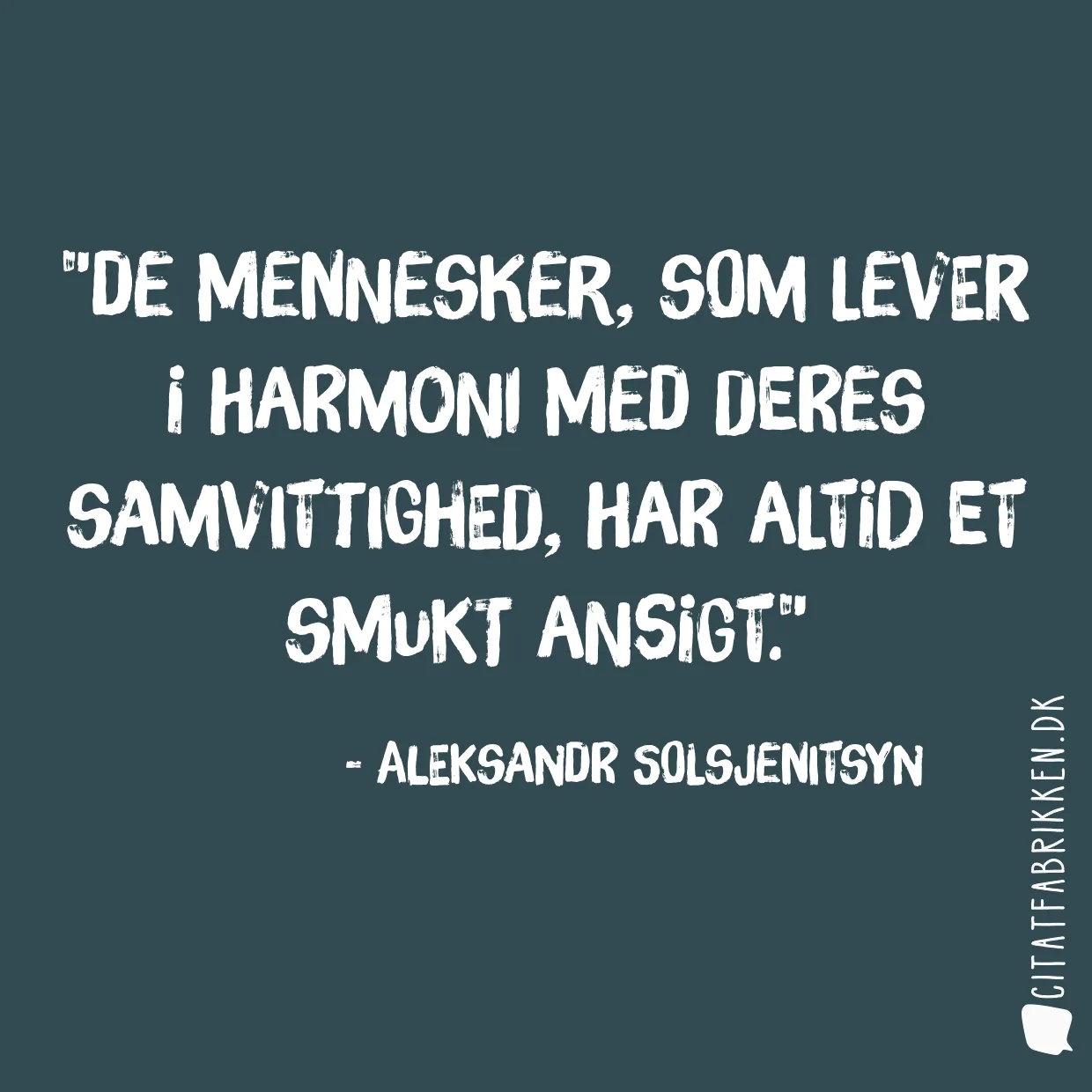 De mennesker, som lever i harmoni med deres samvittighed, har altid et smukt ansigt.