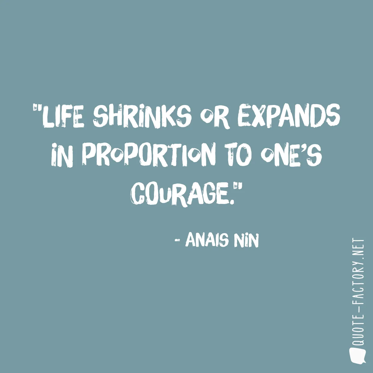 Life shrinks or expands in proportion to one’s courage.