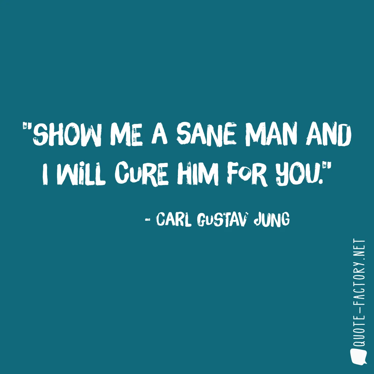 Show me a sane man and I will cure him for you.