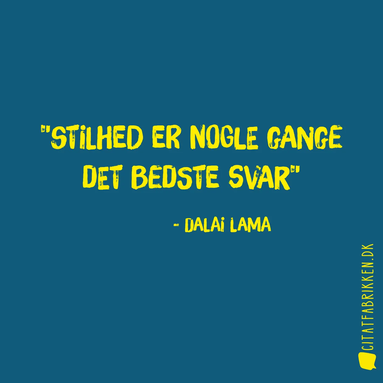 Stilhed er nogle gange det bedste svar