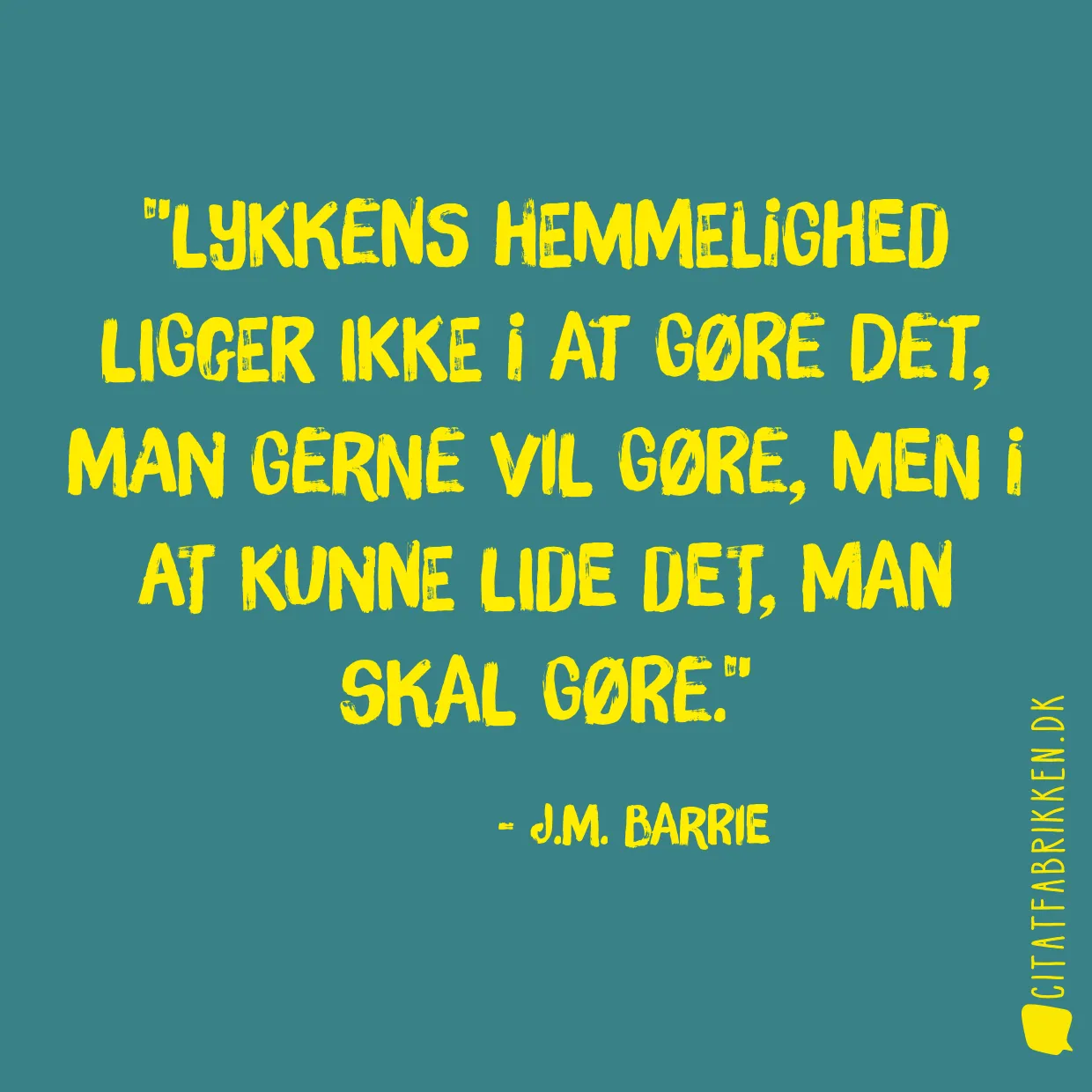 Lykkens hemmelighed ligger ikke i at gøre det, man gerne vil gøre, men i at kunne lide det, man skal gøre.