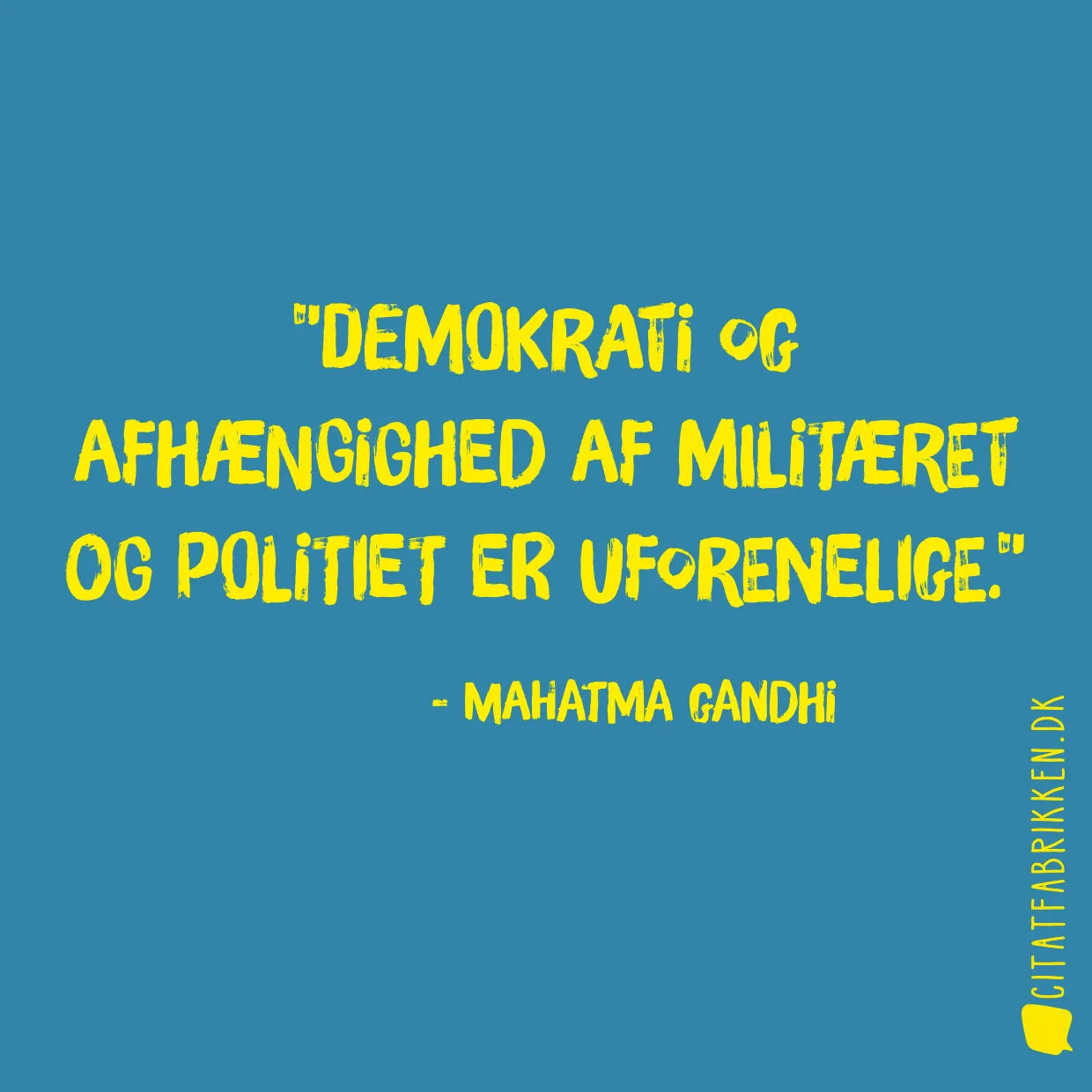 Demokrati og afhængighed af militæret og politiet er uforenelige.