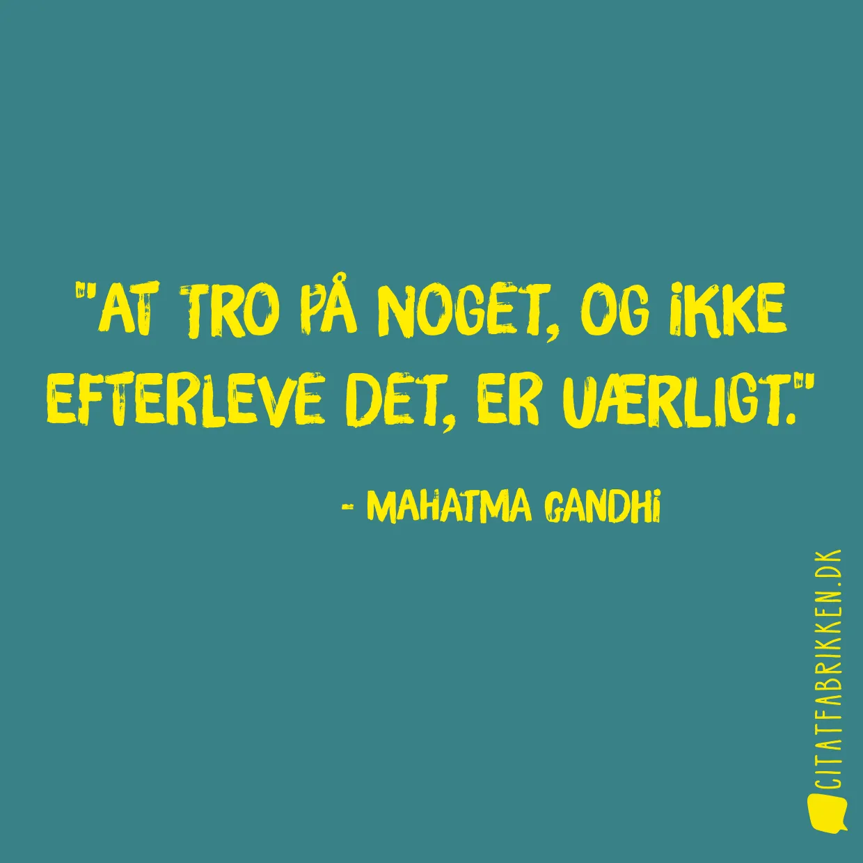 At tro på noget, og ikke efterleve det, er uærligt.