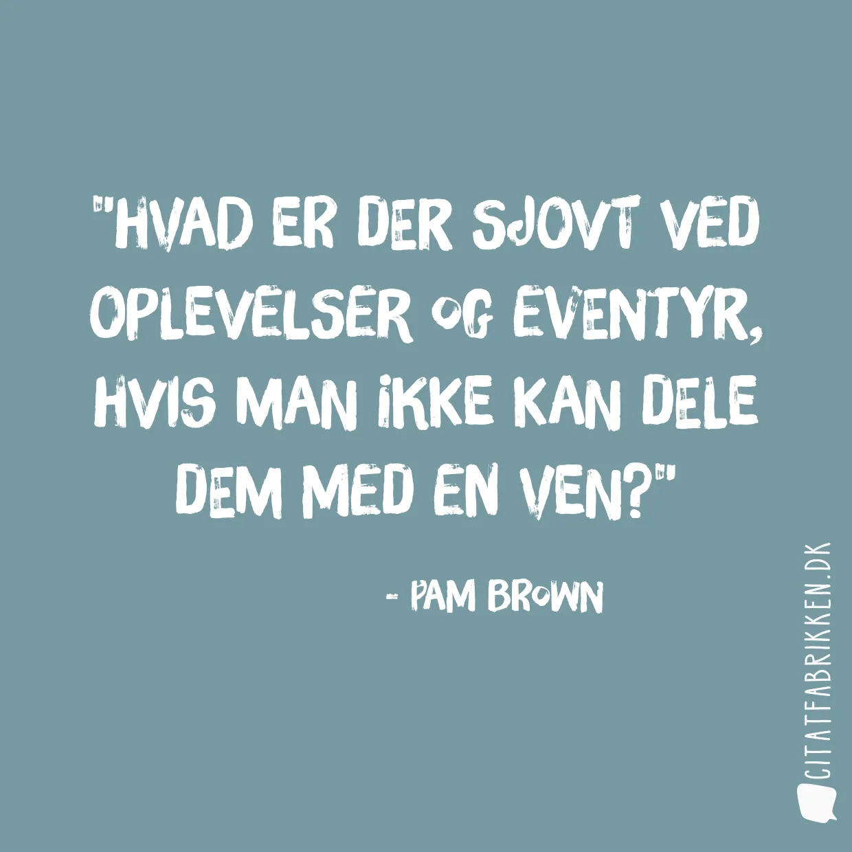 Hvad er der sjovt ved oplevelser og eventyr, hvis man ikke kan dele dem med en ven?