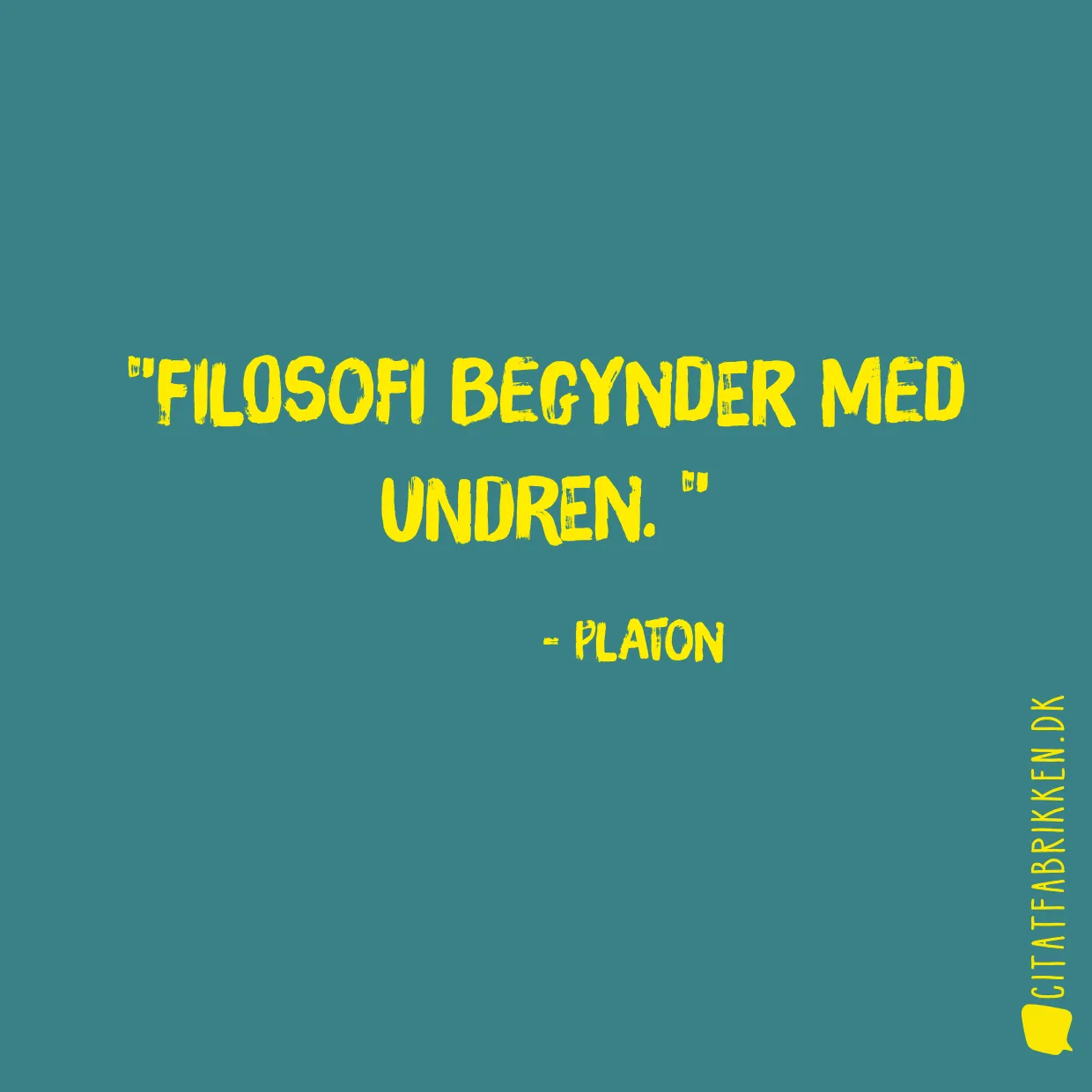 Filosofi begynder med undren. 