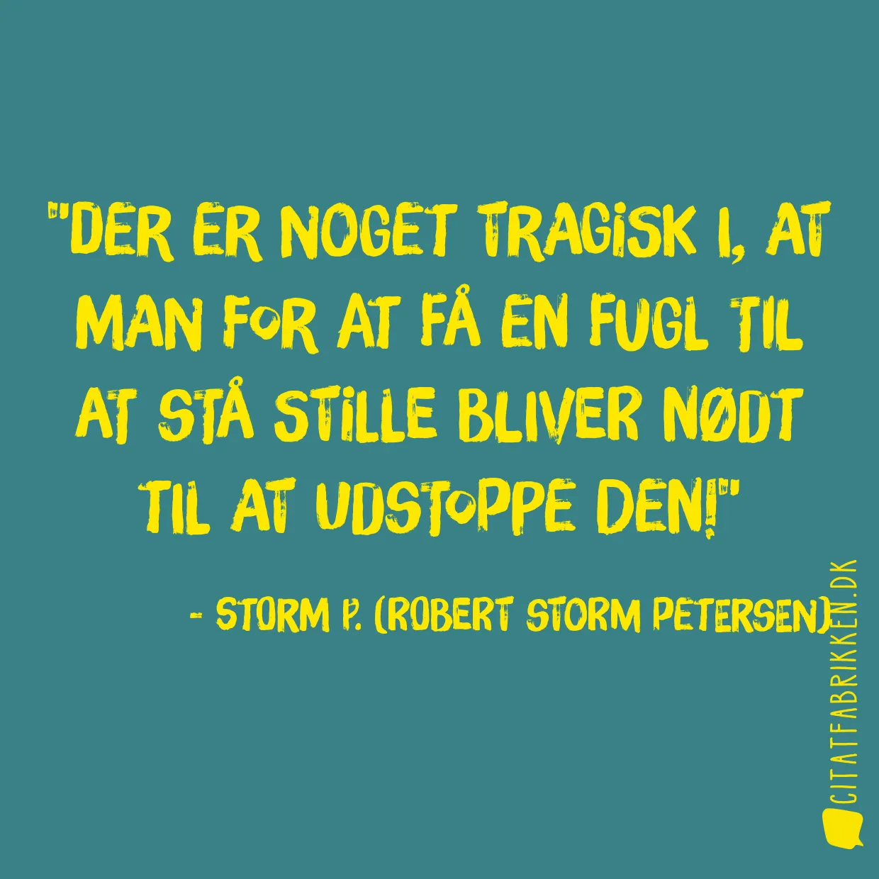 Der er noget tragisk i, at man for at få en fugl til at stå stille bliver nødt til at udstoppe den!