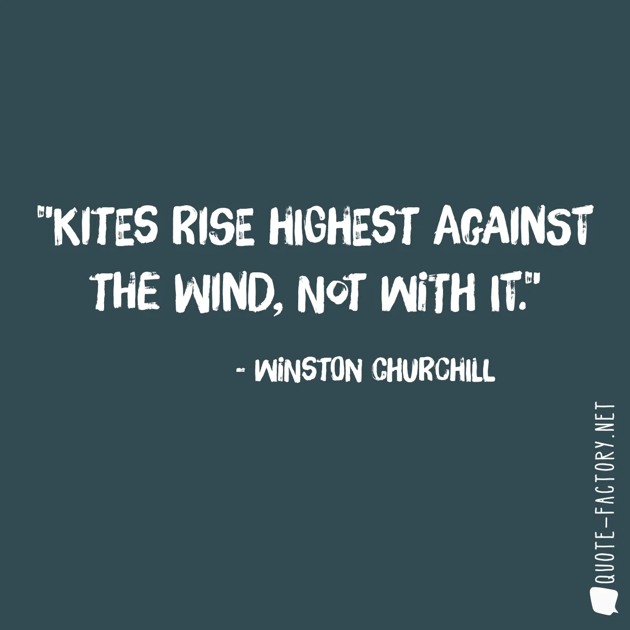 Kites rise highest against the wind, not with it.